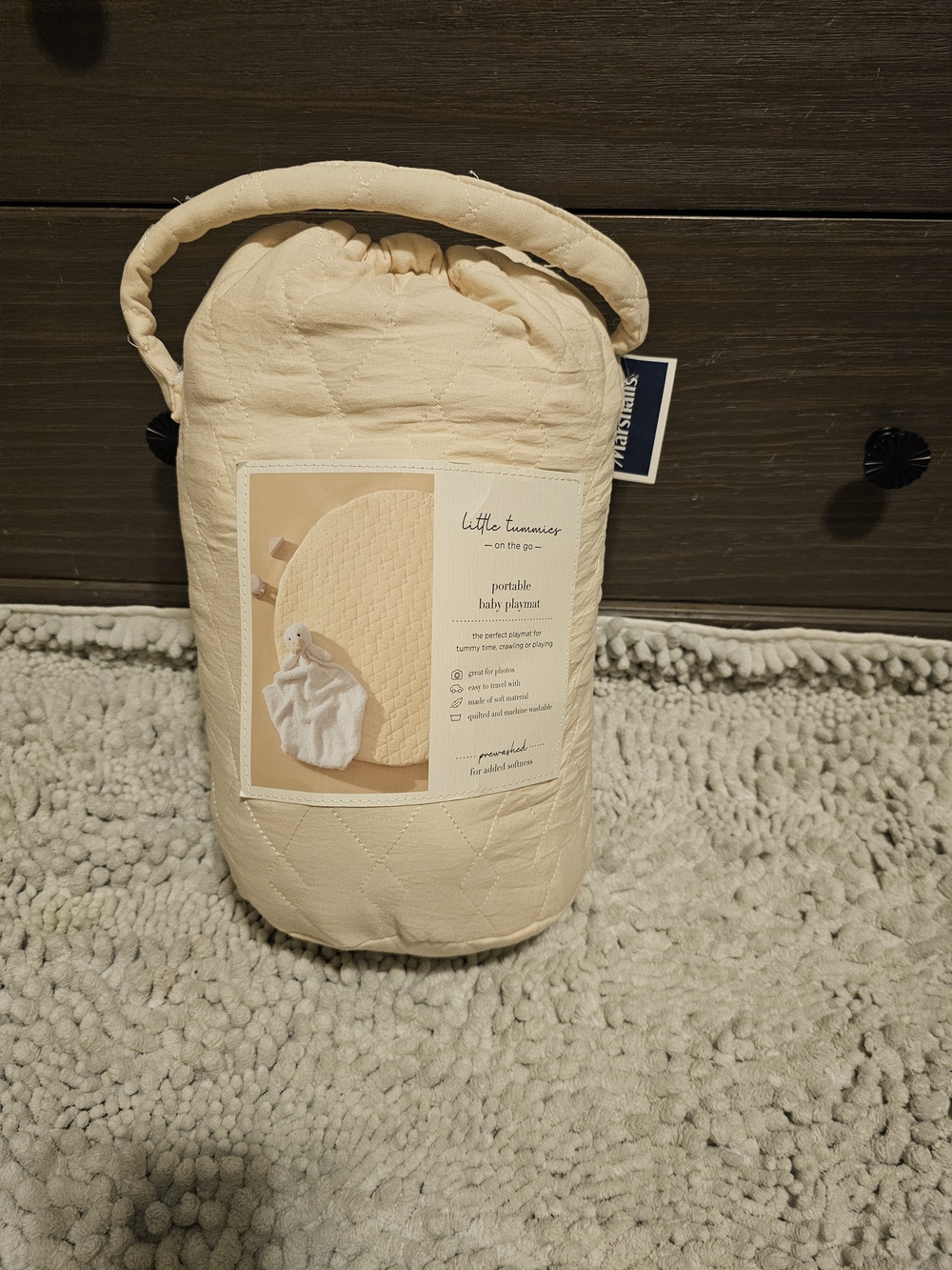 Marshalls Cream Quilted Portable Baby Playmat
